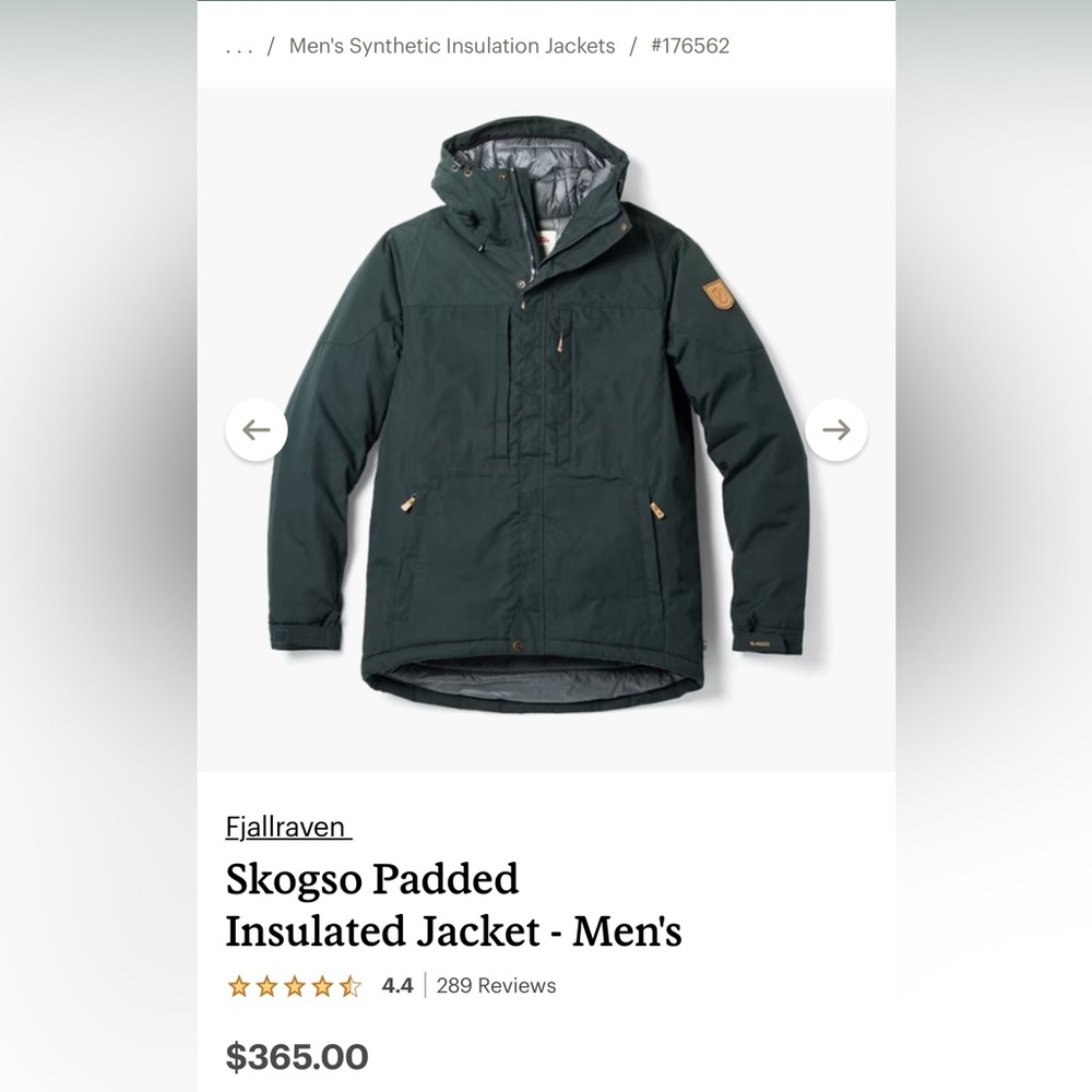 Fjällräven Skogso Padded Men's Synthetic Insulated Jacket - Men's